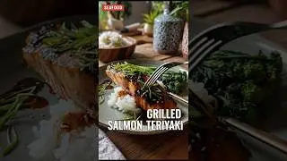 Grilled Salmon Teriyaki 🐟🔥 | Easy Seafood Teriyaki Recipe  #food #asmr #foodasmr #recipe #asmrshorts