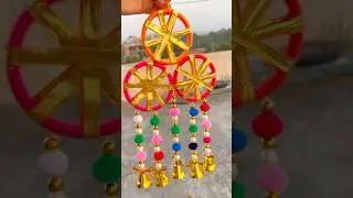 Old Bangles Wall hanging ideas  /Woolen craft /reuse old bangles /bangles craft #youtubeshorts #diy