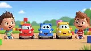 Three Little Toy Trucks Roll Roll Roll | Construction & Counting Song for Kids
