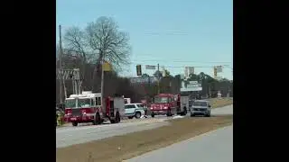 Robins AFB Fire with Houston County Fire on the rollover on Hwy 247