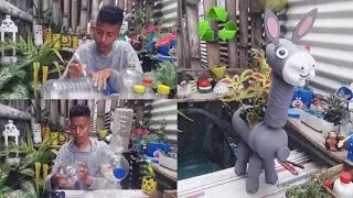 Maceta con botellas plásticas recicladas en forma de burro súper fácil de hacer😍😍
