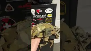 Helmet setup. Team Wendy, pvs14,mh25 noise fighter bridge, opscore Earpro