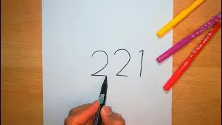 How to draw a cute scooter from number 221 | Drawing a scooter from number 221