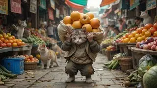 A Poor Kitten Hardwork I market|| Cute Kitty|| Cat Video