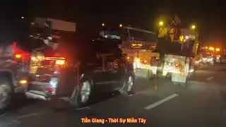 T&acirc;y Ninh: 6 xe &ocirc; t&ocirc; va chạw li&ecirc;n ho&agrave;n tr&ecirc;n cao tốc Tp HCM - Trung Lương - Tối 23/1 ..