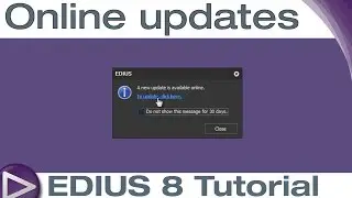EDIUS 8 Basic Tutorial: Online updates
