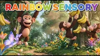 Baby Sensory Rainbow - Baby  Monkey Videos for Babies and Toddlers Sensory Animation🐵🌈🍌