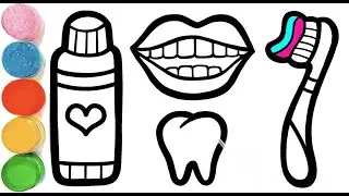 How To Draw a Cute Teeth & Toothbrush Drawing | Toothpaste Drawing For Kids | Super Easy Drawing