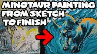 Minotaur and Labyrinth Wall Painting