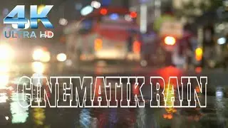 cinematic video of rain in the city