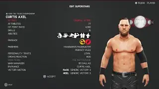 WWE 2K19 Curtis Axel Stats & Attributes