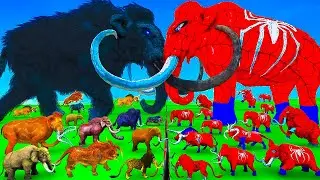 Prehistoric Mammoth vs Spidey Mammoth Size Comparison Epic Battle Animal Revolt Battle Simulator