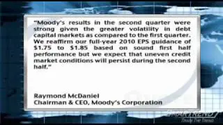 Earnings Report: Moody's Tops Consensus Estimates For Q2, Reaffirms FY 2010 Guidance (MCO)