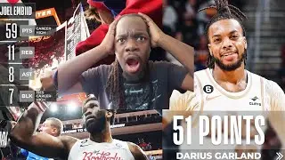 Joel Embiid CAREER HIGH 59 PTS & 7 BLKS Darius Garland CAREER HIGH 51 PTS 10 THREES
