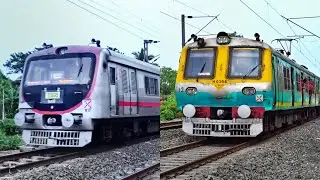 Two Most Unique & Rare Livery EMU Local Trains | Sea Green & BEML Stainless Steel EMU Train | ER