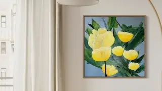 How I Used a Catalyst Wedge / Acrylic Floral Painting #floralart #diyart #acrylicart #easyart