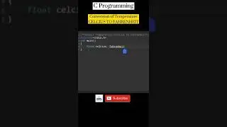 C Programming| Convert Temparature Celcius to Fahrenheit|#cprogramming #programming #coding #shorts