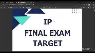 IP FINAL EXAM TARGET PAPER DISCUSSION