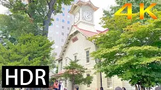 【4K HDR】Strolling around central Sapporo | Clock Tower, Odori Park, Sapporo Station