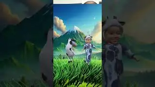 #funny #just cow with cute beby # dance
