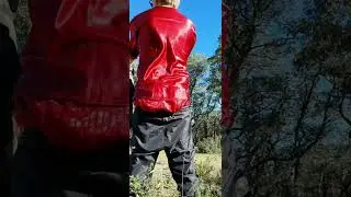 Sagger with satin shirt flapping in the wind