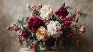 Vintage Oil Painting Flowers | Vintage TV Art | 2 hours of steady Artwork | 4K
