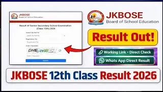 Jkbose Class 12th Result 2026 out | Check Your Result Score Here  | Total Marks | Working Link Here