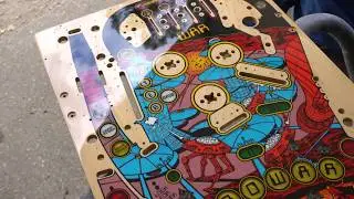 Robo War Pinball Playfield - Quadruple clear coat