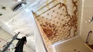 How to fix 3d flex on roof | flex wallpaper chat pe lgaen | 100% waterproof 💦
