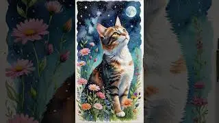 Cats in a fairy garden with a beautiful song 8 #aiairt #cuteanimal #illustration