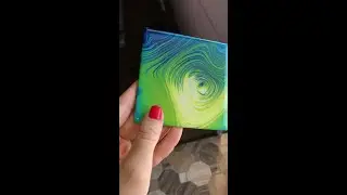 Tree Ring Pour on Wooden Coaster, Acrylic Pour, Fluid Art with Epoxy Resin Glass Topcoat