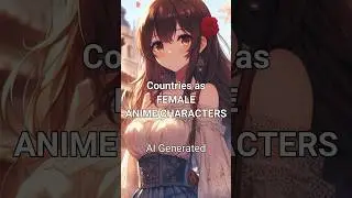 Countries as Female Anime Characters!! #shorts #ai #aiart #anime #girl #country #animegirl #beauty