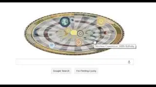 Nicolaus Copernicus - Heliocentric Model Google Doodle