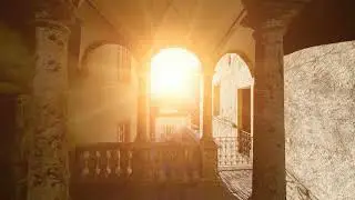 Into the light way of life sunset sun flare romantic architecture flying