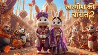 Khargosh Ki Barat Part 2 | Rabbit Wedding Story | Animal Wedding Cartoon | Hindi & English Rhymes