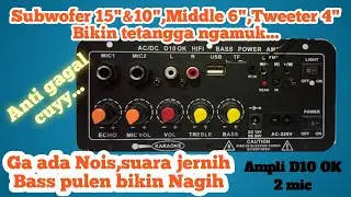 Bass jedag jedug bikin nagih,Ampli D10 kuat utk 15 inc #amplifier #ampliD10 #micbluetooth #tutorial
