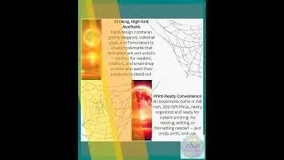 Gothic Floral Bookmark Bundle: Celestial, Spiderweb Lace Designs (Digital Download)