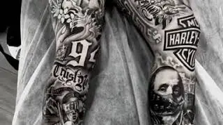 Gangster leg sleeves tattoo pt 2
