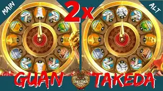 DOUBLE MAX WHEEL SPINS! - GUAN YU and TAKEDA - MY BEST SPINS EVER!