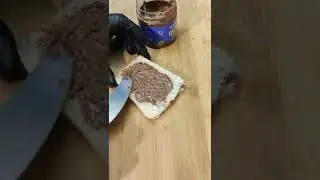 гренки с шоколадно-ореховой пастой  #shorts #toastrecipes #гренки #шортс