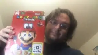 Derrick Bitner eating Super Mario Cereal