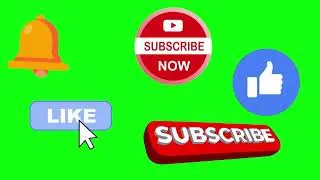 3D Like+Share+Subscribe Button Green Screen | No Copyright Animated Green Screen |