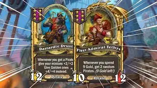 INSANE APM PIRATES - 6x DRUST & 6x TETHYS?! | Hearthstone Battlegrounds