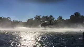 Firehawk Helicopter Fills From The Lake To Fight Calabasas Fires