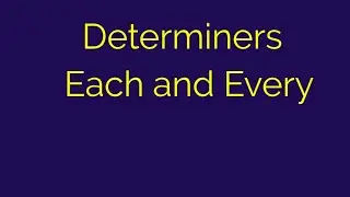 Determiners - Each and Every