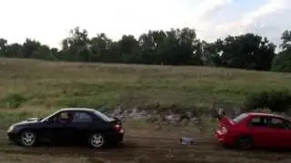 Evo vs Subaru 2.5 RS tug of war! Round 3!