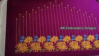 RK Embroidery Designs #Pink and gold colour combination #embroidery #embroidery patterns