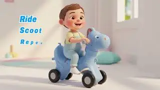 Blue Horse Ride-On Toy | Ride & Scoot Fun for Toddlers 🐴✨