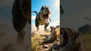 T-rex vs Prehistoric Animals ( Spinosaurus, Wolly Mammoth, Saber-Toothed Cat)