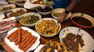 සුපිරි දුන්තෙල් බතක් එක්ක කරීස් ගොඩායි 😋😛🤪  Rice and Curry at Gami Gedara ...